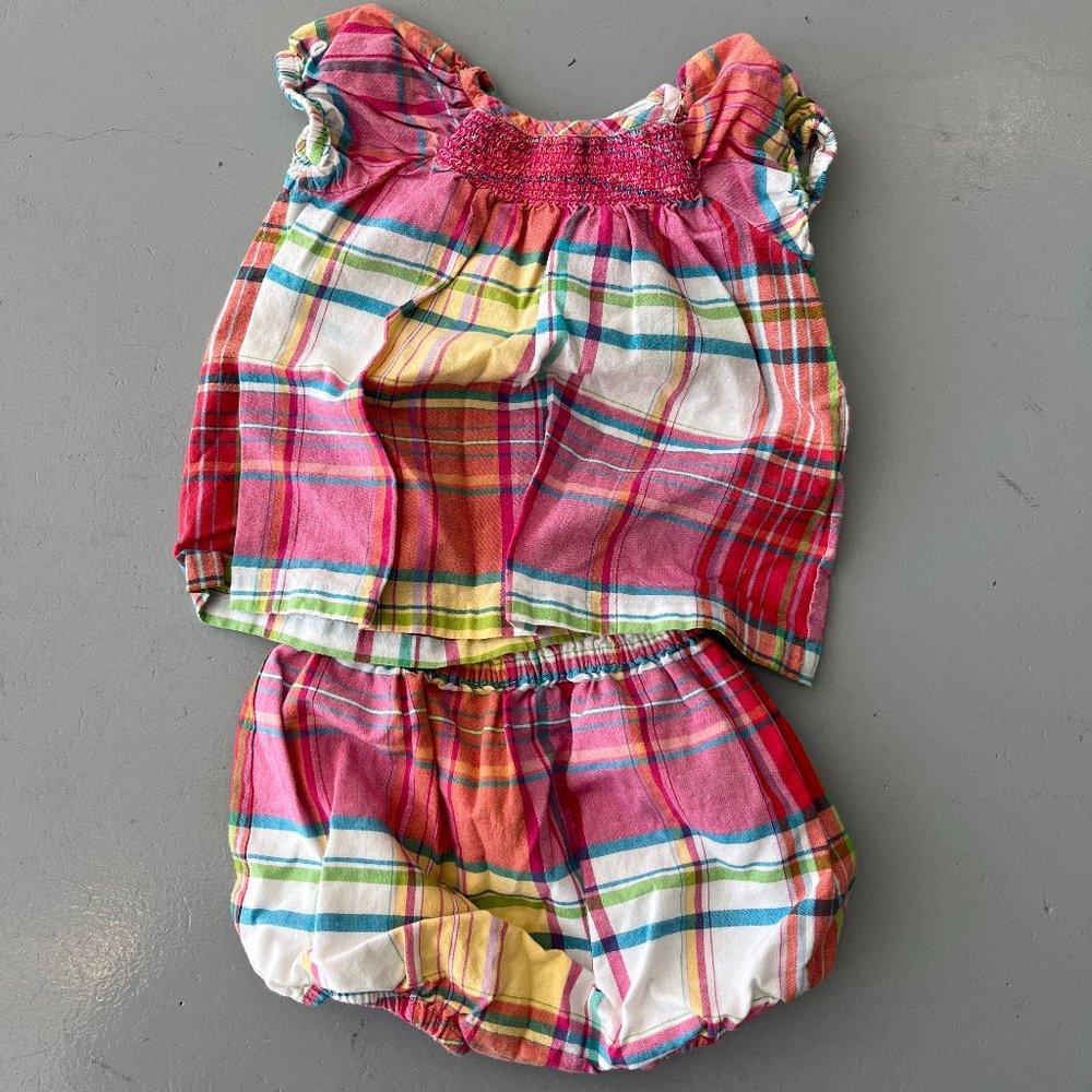 Ralph Lauren Madras bloomer set